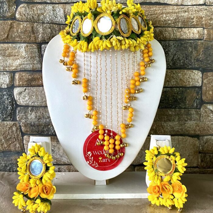 Yellow Mirror Floral Jewellery <br><br>Design: FJ003
