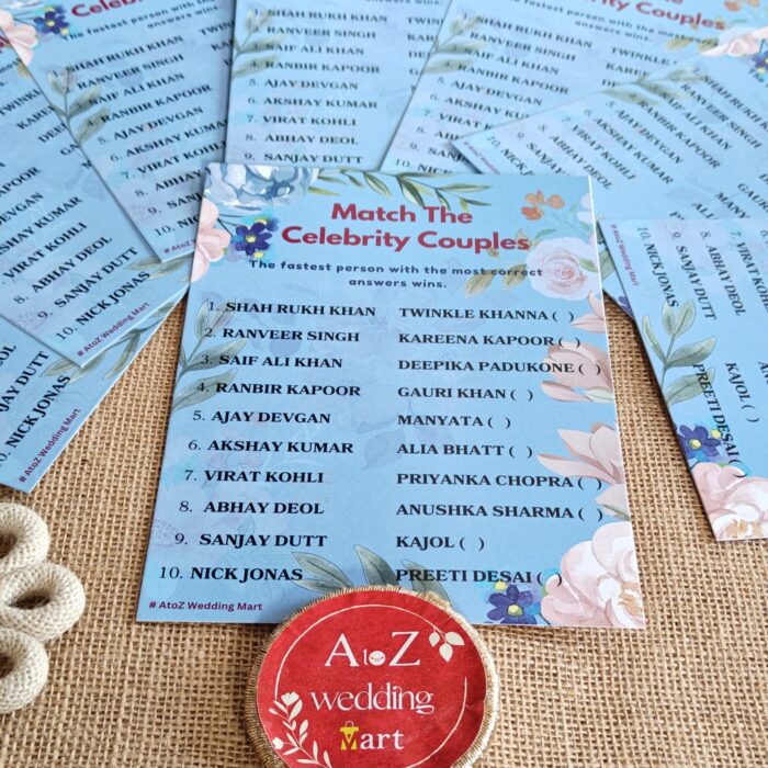 25 Tickets Of "Match The Celebrity Couple" | Wedding Games | Sangeet Games <br><br>Design: GA003