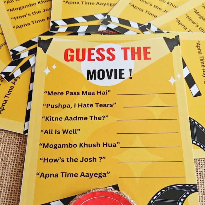 25 Tickets Of " Guess The Movie" | Wedding Games | Sangeet Games <br><br>Design: GA004