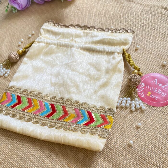 Raw Silk Potli <br><br>Design: PO010