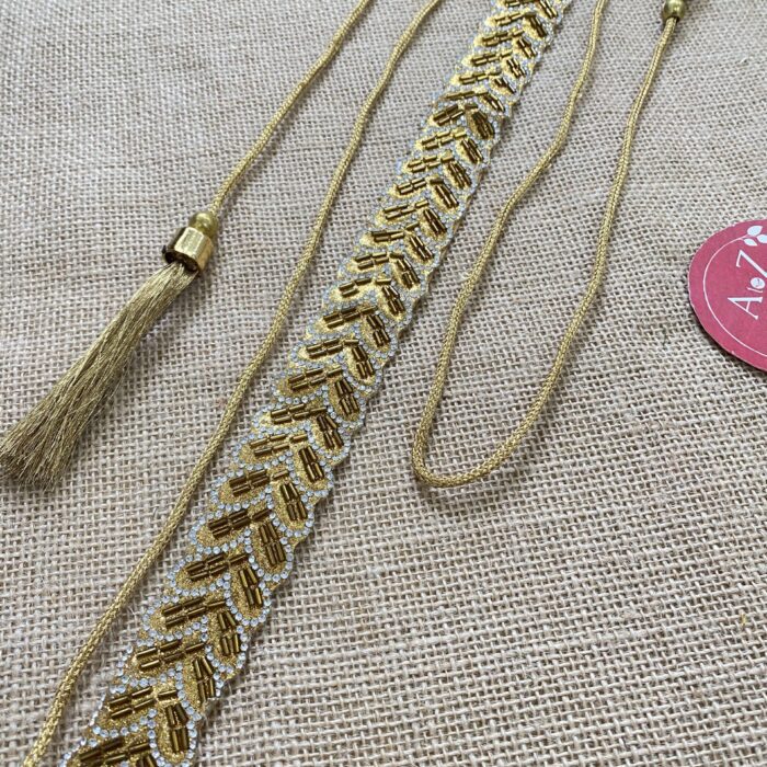 Classic Golden Kamarband - Stylish Waist Belt for Saree<br><br>Design: LKB03