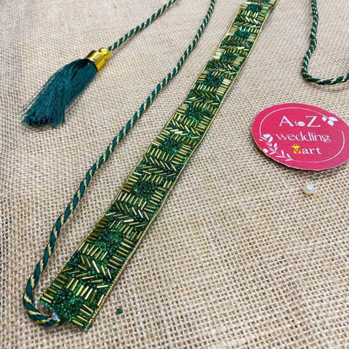 Elegant Green Kamarband - Designer Waist Belt for Saree <br><br>Design: LKB05