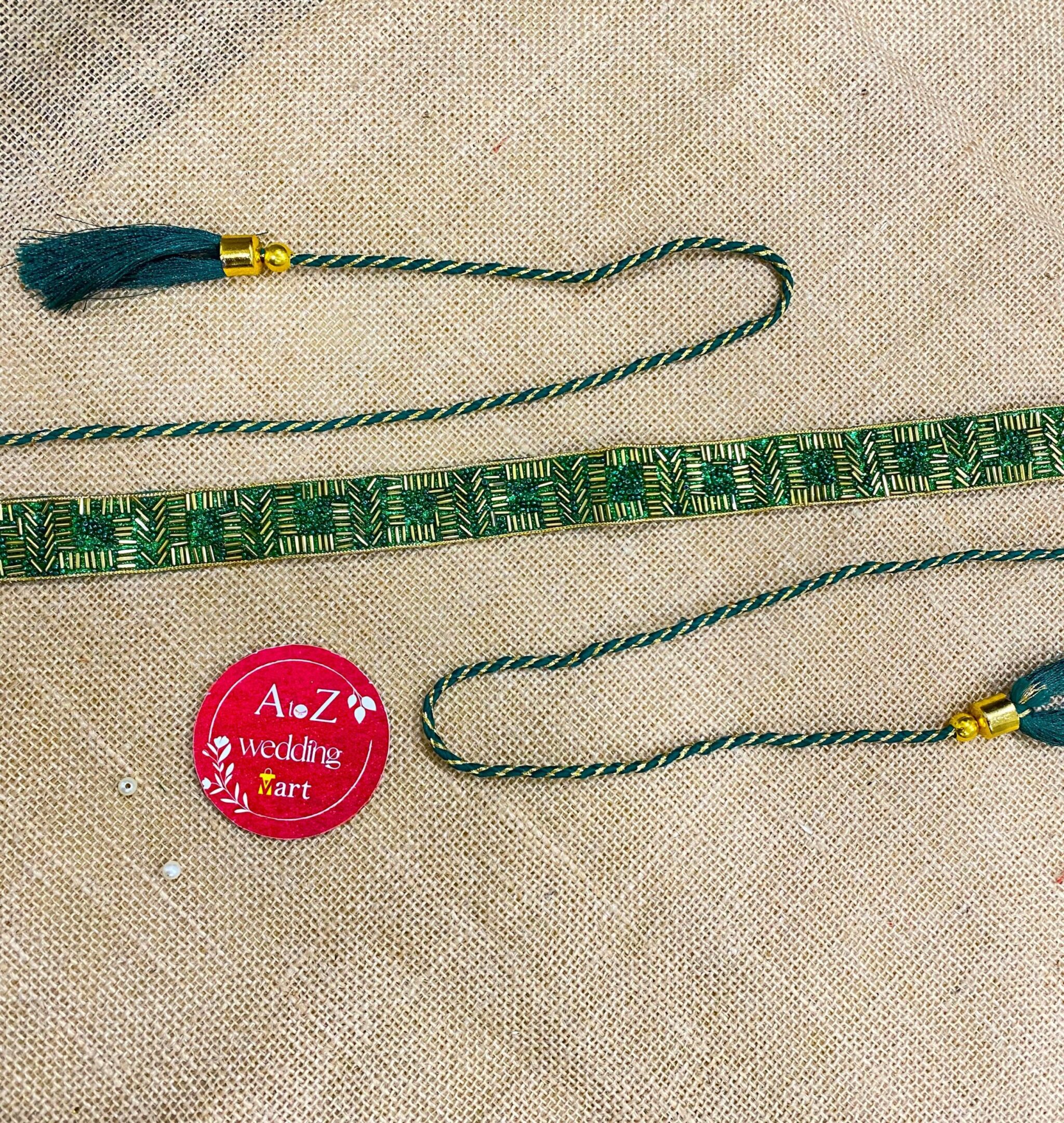 Elegant Green Kamarband - Designer Waist Belt for Saree <br><br>Design: LKB05 - Image 3