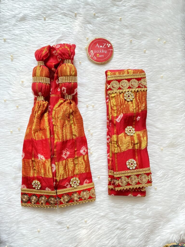 High-quality fabric and designer border of a Red Gathjoda cloth