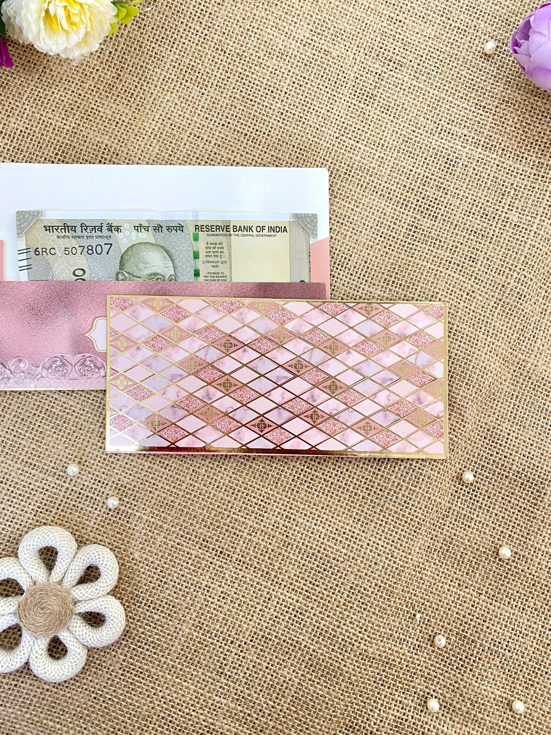 Marble Inspired Shagun Envelope (5 Pcs)<br><br>Design: EN013 - Image 3