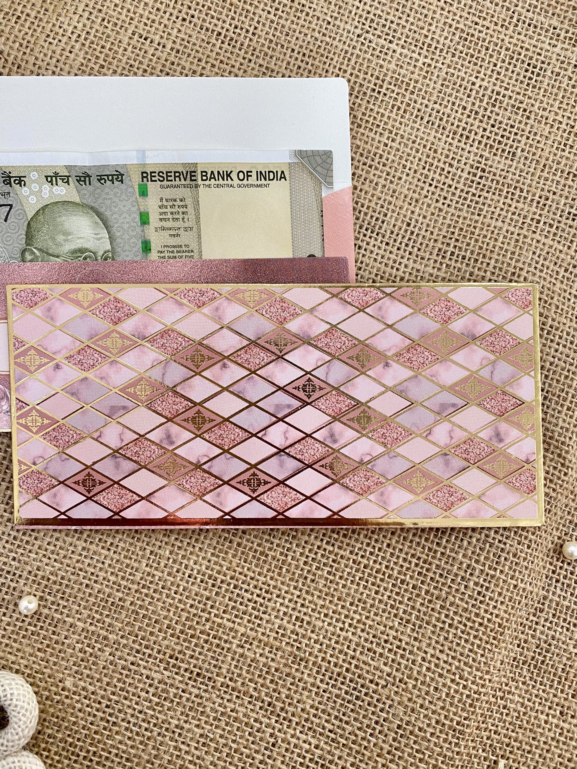 Marble Inspired Shagun Envelope (5 Pcs)<br><br>Design: EN013
