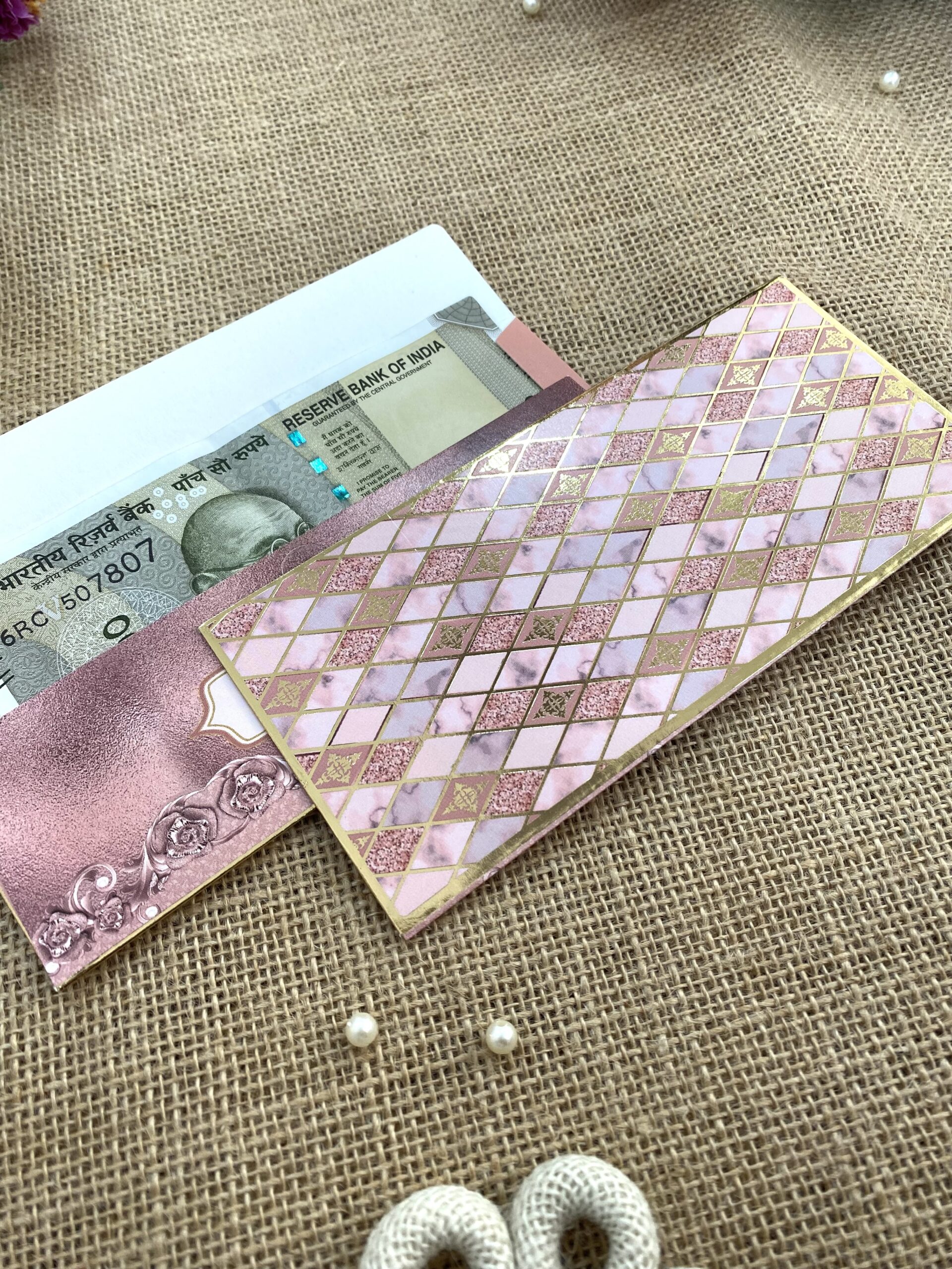 Marble Inspired Shagun Envelope (5 Pcs)<br><br>Design: EN013 - Image 2