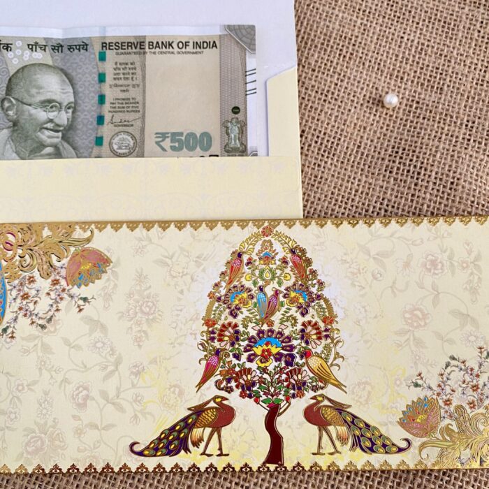 Peacock shagun Envelope (5 Pcs)<br><br>Design: EN020