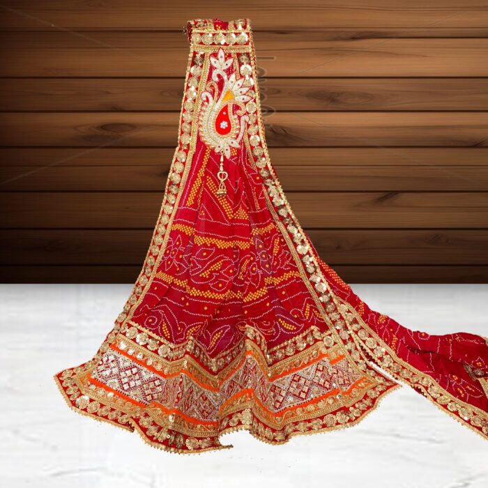 Zari Weaving Red Chunri Georgette Set/Brooch Dupatta/Chunri<br><br>Design: DU004
