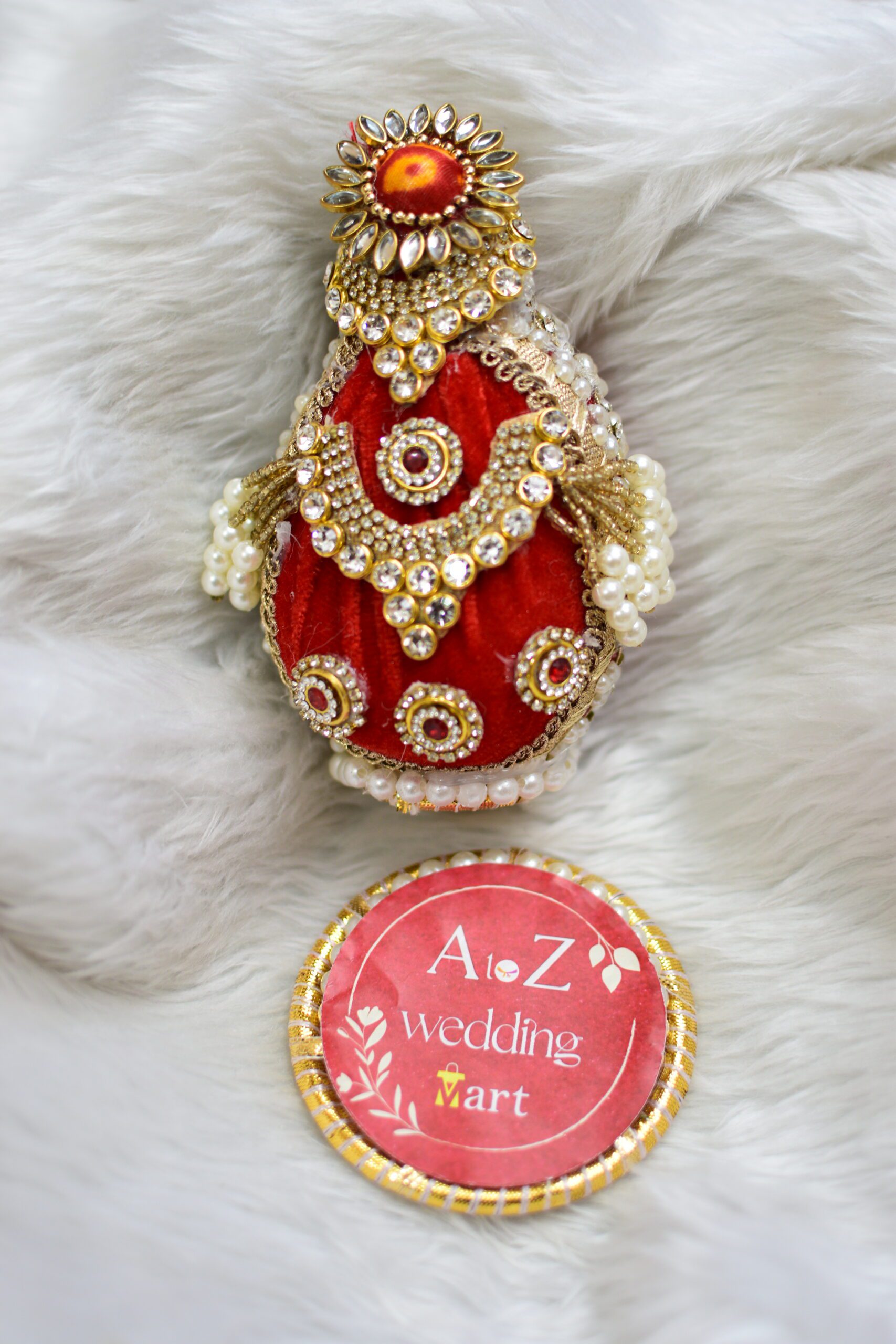 Decorated Nariyal For Shagun <br> Design : NAR09 - Image 4