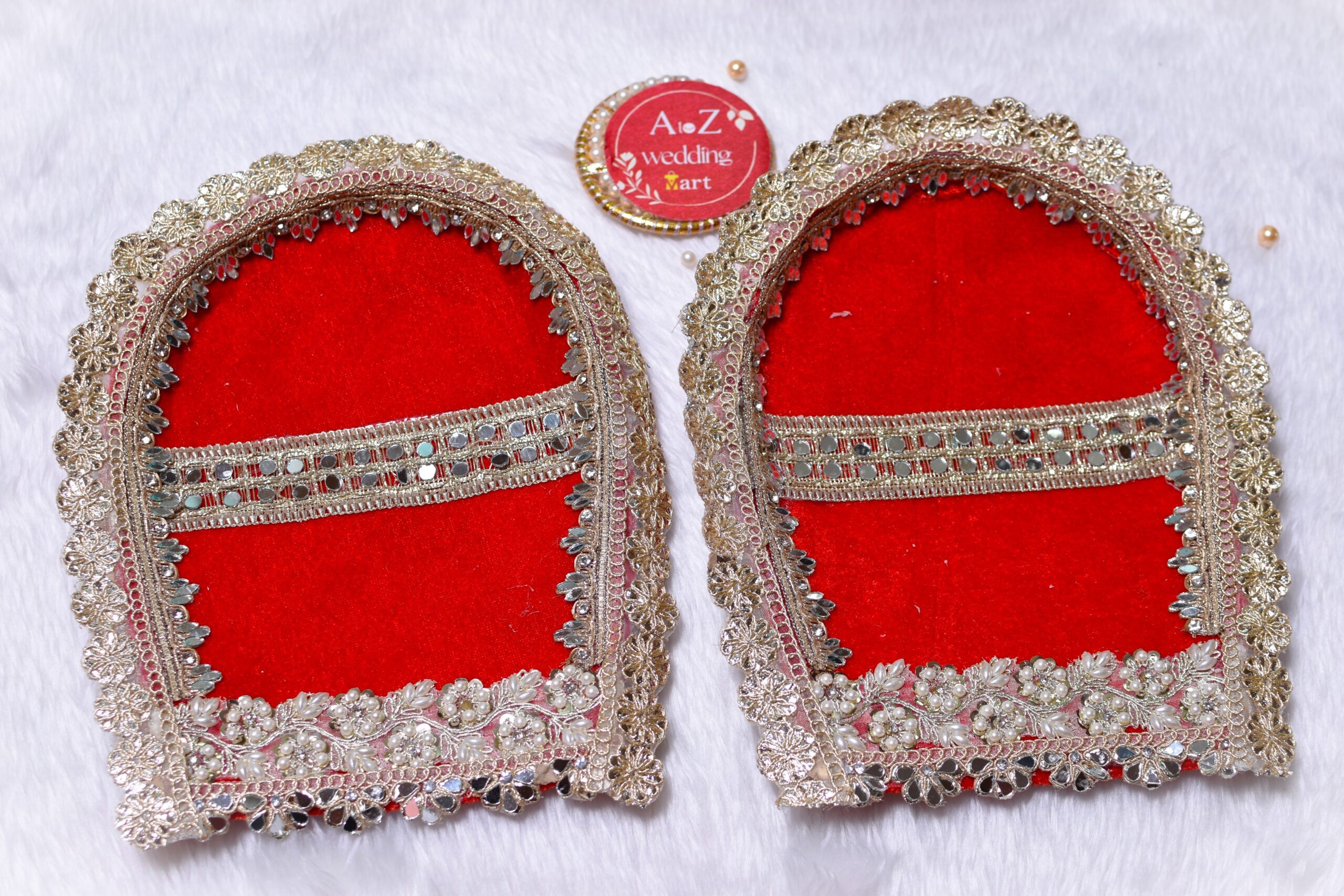 Decorated Wedding Chhaj with red velvet