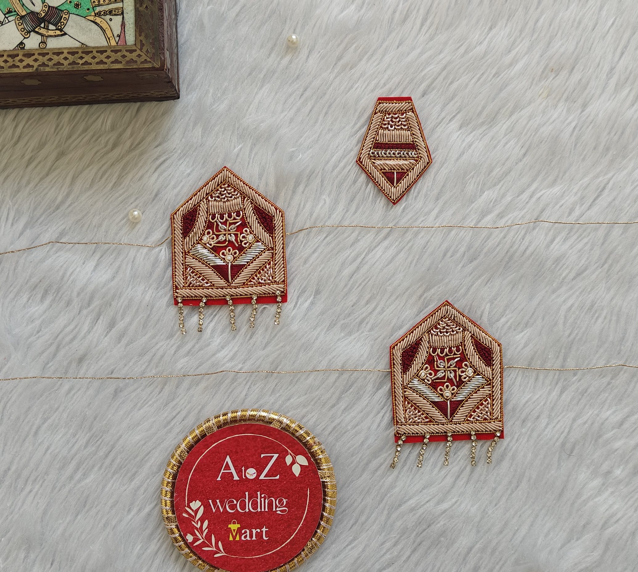 Traditional Rajasthani Shaadi Sevra with intricate handwork and decorative hangings